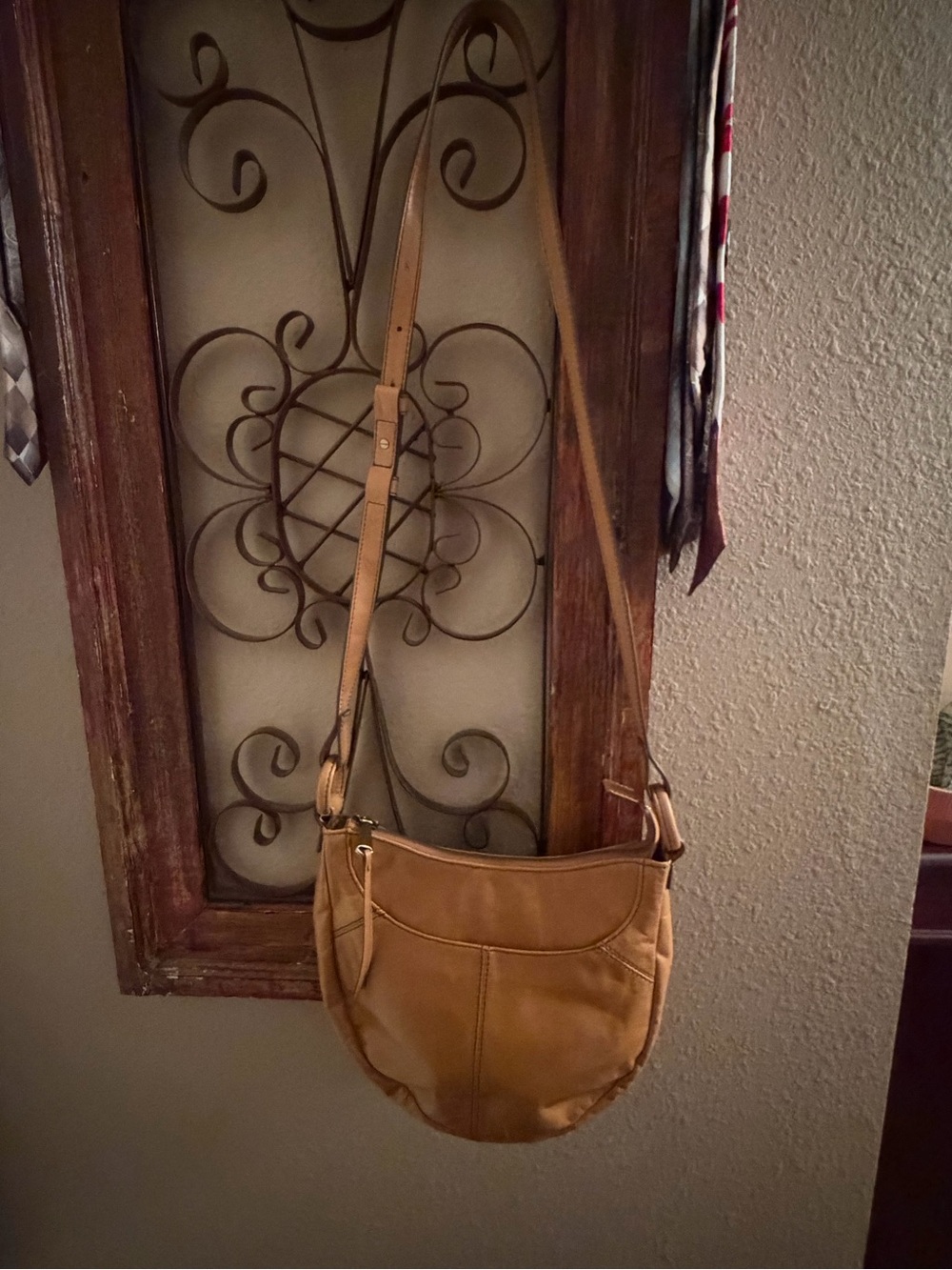 HOBO Tan Leather Crossbody Bag with Adjustable Strap